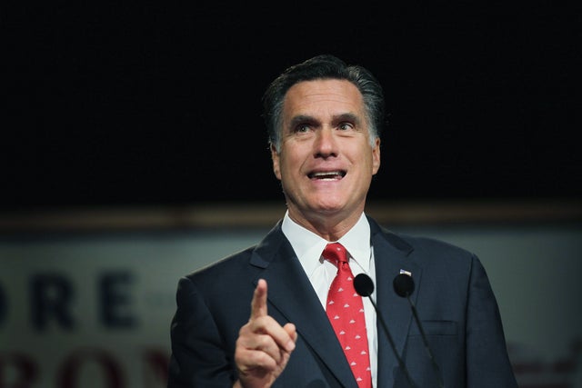 Mitt Romney speaks during a campaign stop