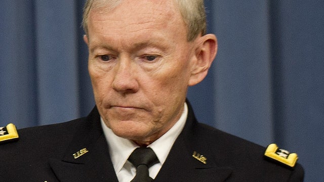 	US Defense Secretary Leon Panetta (L) and Chairman of the Joint Chiefs of Staff General Martin Dempsey (R) speak during a press conference at the Pentagon in Washington on April 16, 2012. 