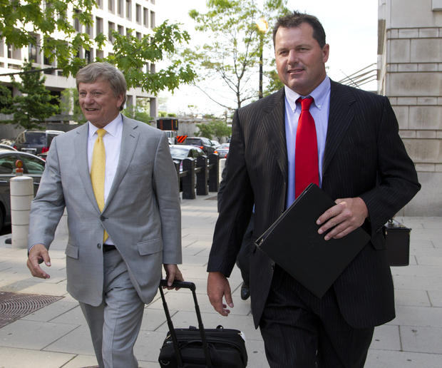 Roger Clemens and his lawyer Rusty Hardin 