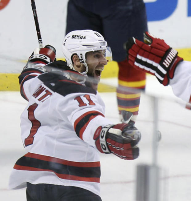 Stephen Gionta celebrates his goal during the second period 