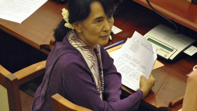 Aung San Suu Kyi in parliament 