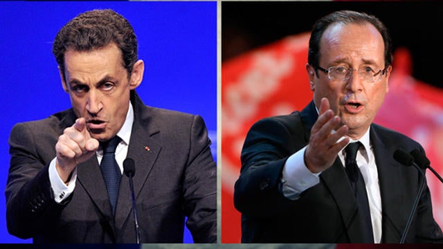 The remaining candidates for the 2012 French presidential election, incumbent President Nicolas Sarkozy, left, and Socialist Party candidate Francois Hollande, are seen in this combination picture made May 3, 2012. 