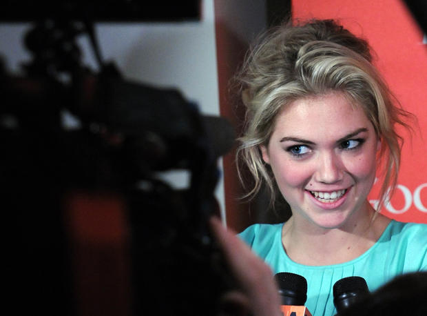 Model and actress Kate Upton talks to re 