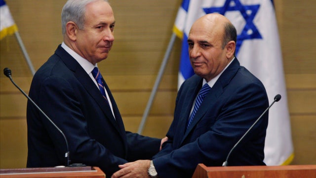 Israel's Prime Minister Benjamin Netanyahu, left, in Jerusalem, May 8, 2012.  