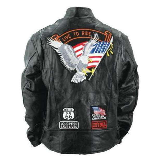 Diamond Plate Genuine Buffalo Leather Biker Jacket 