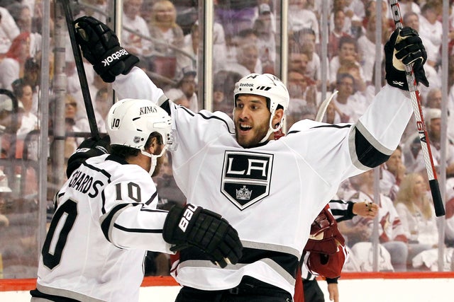 Dwight King celebrates his goal 