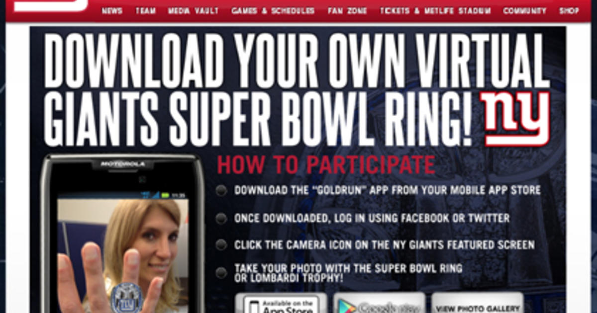 Giants, Set To Receive Super Bowl Rings, Invite Fans To 'Try On' Virtual  Bling - CBS New York