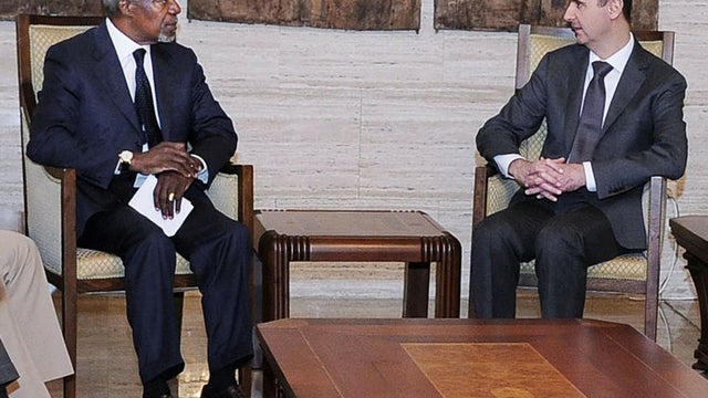 Kofi Annan meets Syrian President Bashar Assad 