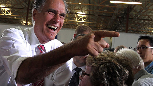 Mitt Romney greets supporters in Las Vegas 