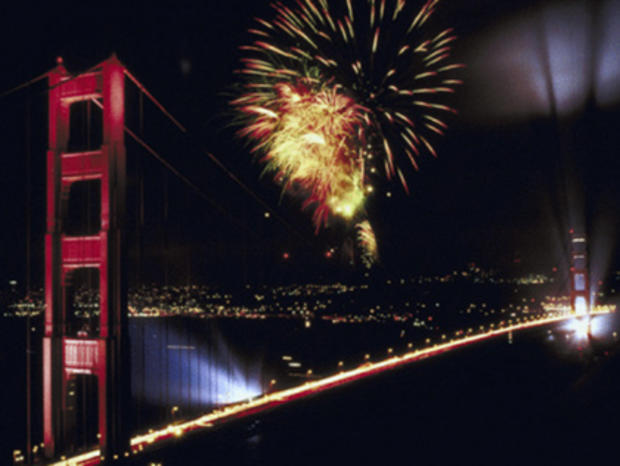 Fireworks San Fran Bridge 