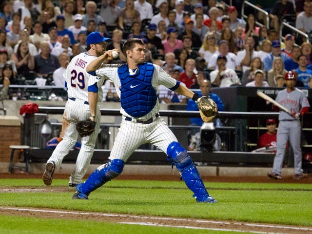 Josh Thole an attempted by sacrifice bunt  