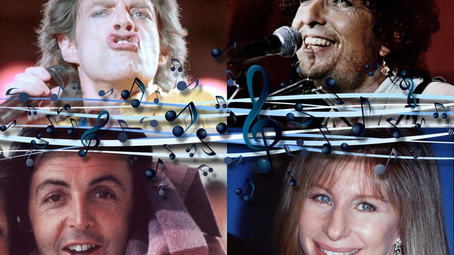 Mick Jagger, Barbra Streisand, Paul McCartney, Bob Dylan,  