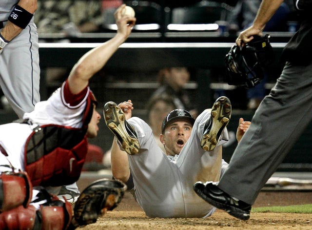 Casper Wells looks up in shock as he is called out  