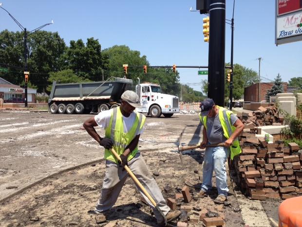 Hot day for construction workers in Berkley 