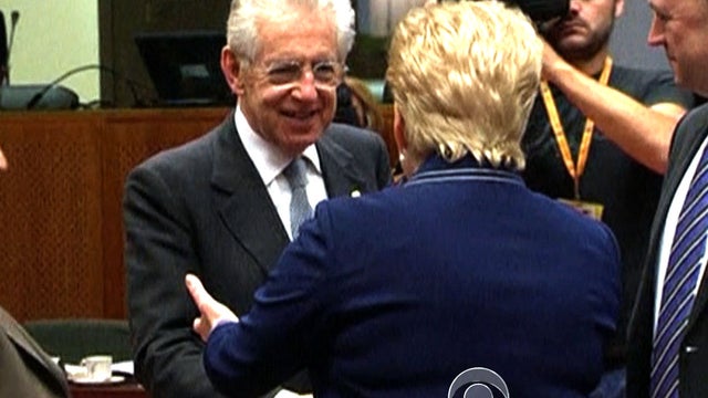 The Dow soared 277 points after European leaders agreed on rescue, but Germany may have gotten the short end of the stick. Above, Italian Prime Minister Mario Monti is congratulated on the progress. 