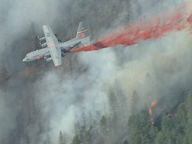C-130 Drops Slurry On Flagstaff Fire 