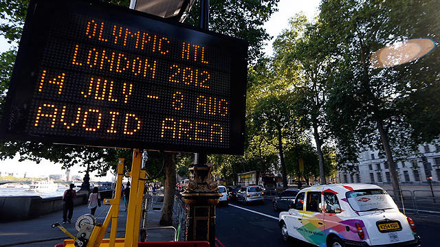 A general view of signs for traffic ahead of the London 2012 Olympic Games on July 23, 2012 in London, England. 