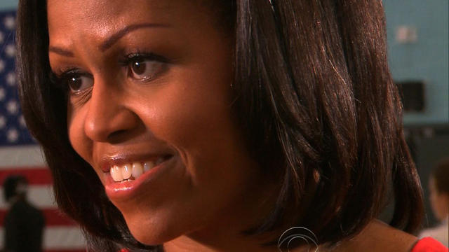 Michelle Obama during interview with Mark Phillips 