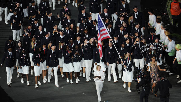 Athletes march at Olympic Opening Ceremony 