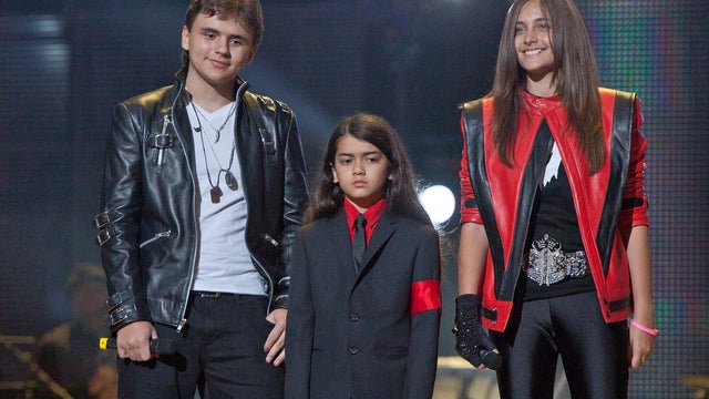 October 2011 file photo shows, from left, Prince Jackson, Prince Michael II "Blanket"Jackson and Paris Jackson arriving on stage at Michael Forever the Tribute Concert, at Millennium Stadium in Cardiff, Wales. 