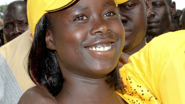 Proscovia Oromait, 19, campaigns during a rally at the Usuku Sub County headquarters in Katakwi, Uganda, Sept. 10, 2012. 