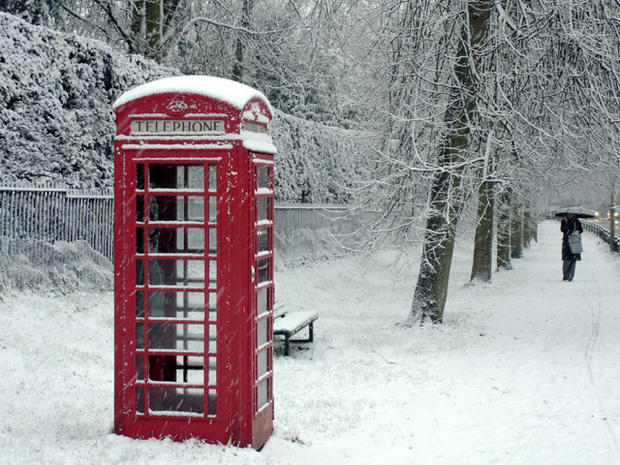 A telephone booth is seen on Feb. 8, 2007, in Cambridge, England. 