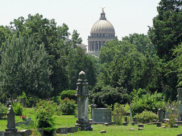 The Capitol dome and Greenwood Cemetery in Jackson, Miss. are seen in this image by Flickr user NatalieMaynor 