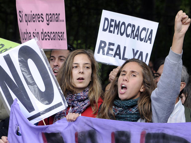 Young women take part in a demonstration 