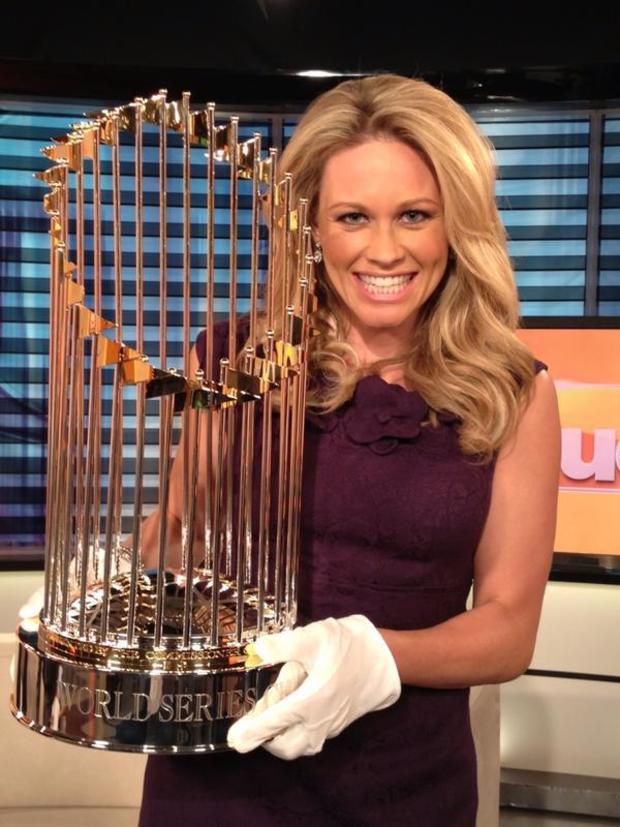 Lisa Kerney with World Series Trophy 