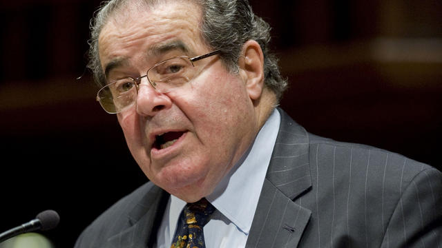 March 8, 2012 file photo shows Supreme Court Justice Antonin Scalia speaking at Wesleyan University in Middletown, Conn. 