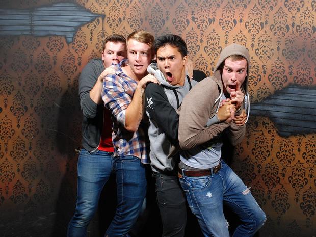 Terrified Reactions At A Haunted House 