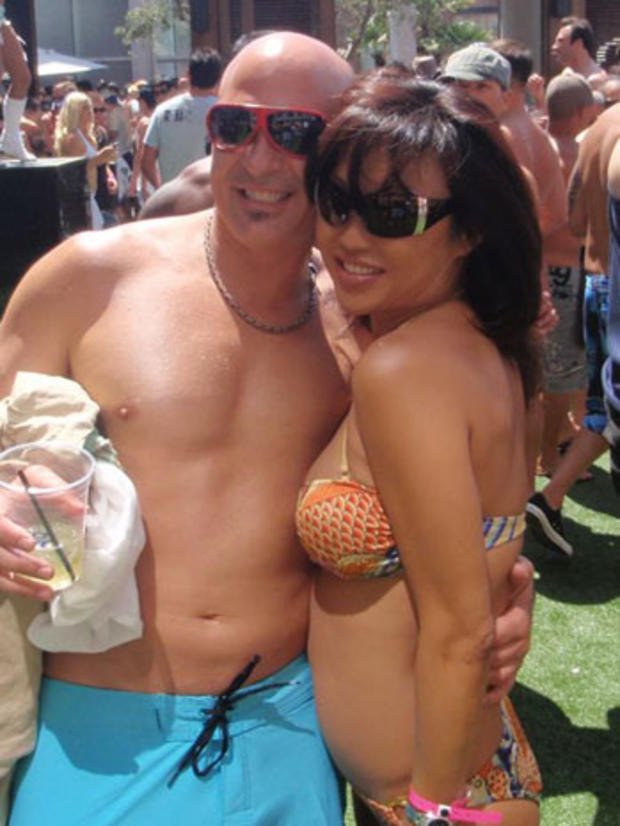 Felicia Tang and Brian Randone  at MGM Grand pool party 