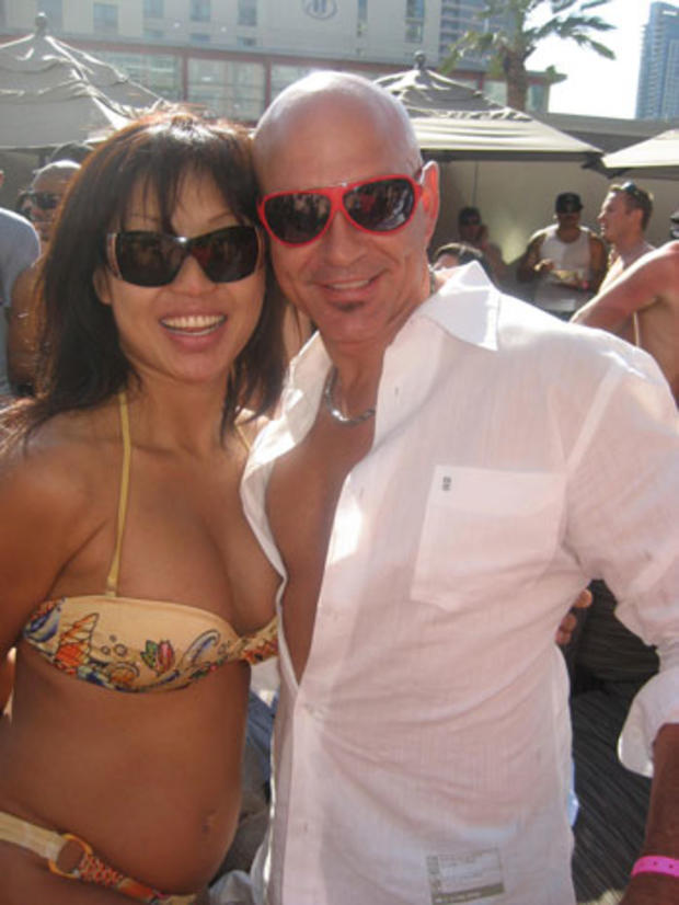 Felicia Tang and Brian Randone  at MGM Grand pool party 