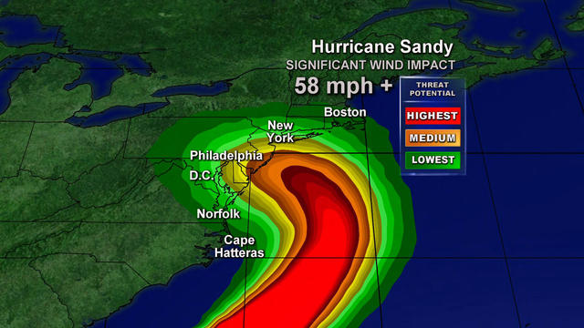 Hurricane Sandy landfall - where and when?  