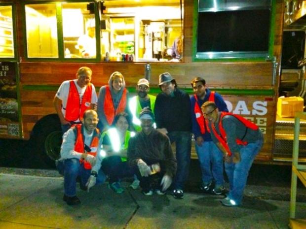 Nuchas Food Truck and Volunteers At Baruch College Shelter 