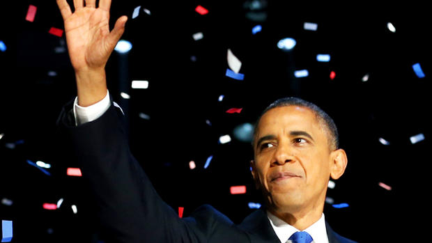 Obama celebrates election win 