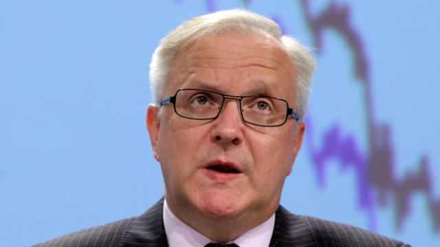 European Commissioner for Economic and Monetary Affairs Olli Rehn speaks on Nov. 7, 2102, during the presentation of the Fall Economic Forecast at EU headquarters in Brussels. 