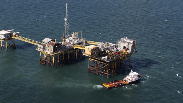 Oil platform explosion in the Gulf of Mexico 
