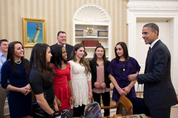 The Fierce Five meet President Obama at the White House 