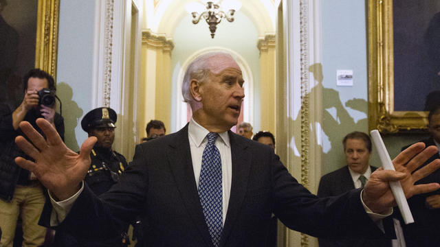 Vice President Joe Biden speaks following a Senate Democratic caucus meeting about the fiscal cliff 