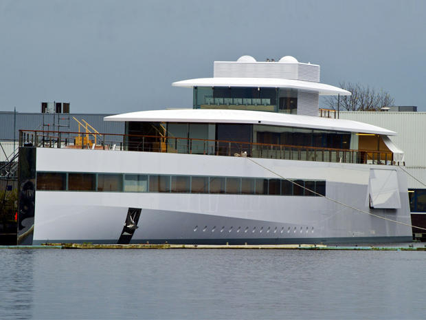 Venus, the vessel commissioned by Apple's late co-founder Steve Jobs, is seen impounded on Oct. 29, 2012, at the De Vries shipyard in Aalsmeer, the Netherlands 
