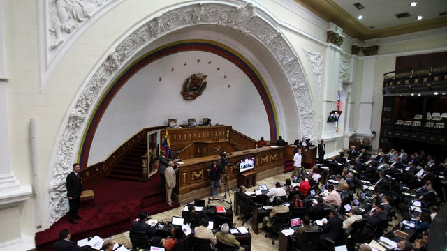 Members of Venezuela's National Assembly attend session in Caracas, Venezuela, Jan. 8, 2013.  
