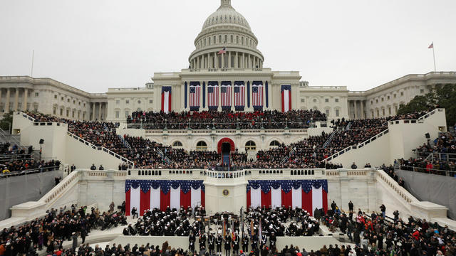 President Barack Obama speaks at the ceremonial swearing-in at the U.S. Capitol during the 57th Presidential Inauguration 