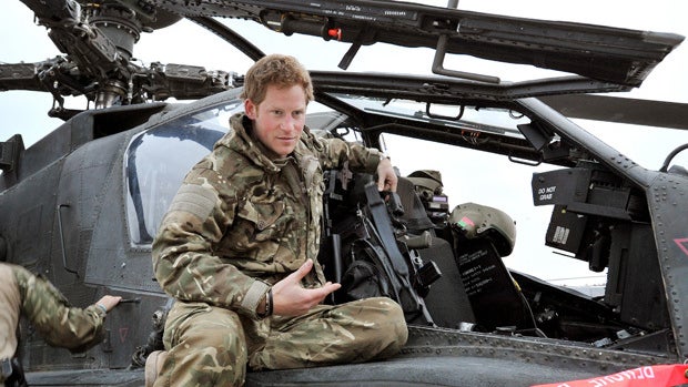 Prince Harry in Helmand, Afghanistan, during his second tour with the army. The British royal returned home on Monday. 