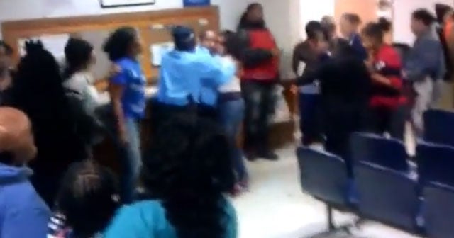 Food stamp office brawl in Illinois caught on video - CBS News