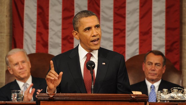 President Obama delivers his State of the Union address before a joint session of Congress on Capitol Hill January 24, 2012 in Washington 