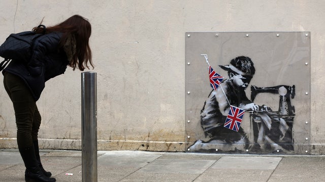 banksy, union jack, street art, london, miami 