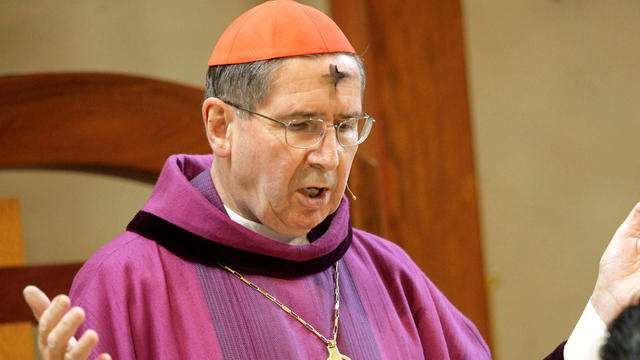 In this Feb. 6, 2008 file photo , Cardinal Roger Mahony officiates during Ash Wednesday services at the Cathedral of Our Lady of the Angels in Los Angeles. 