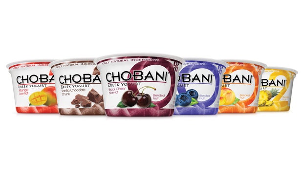 Chobani Greek Yogurt Blends feature lightly sweetened, real fruit blended throughout each bite of Chobani authentic strained Greek Yogurt 