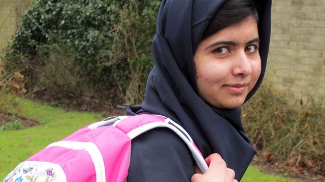 Malala Yousafzai at Edgbaston High School for Girls in Birmingham, central England, March 19, 2013. 